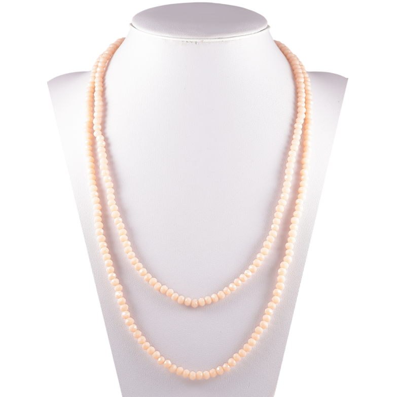 Намисто на гумці скло «Нитка персикових намистин» довжина 1м х 4мм фото №1