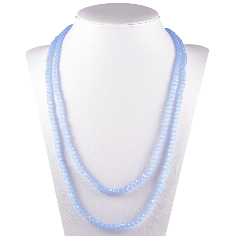 Намисто на гумці скло «Нитка блакитних намистин» довжина 1м х 4мм фото №2 Намисто на гумці скло «Нитка блакитних намистин» довжина 1м х 4мм фото №2