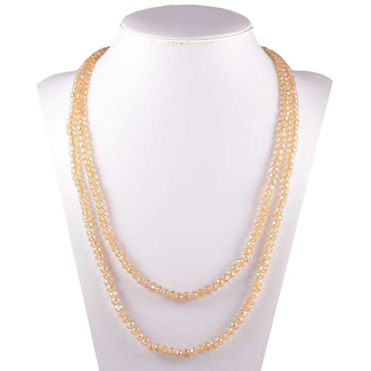 Намисто на гумці скло «Нитка золотистих намистин» довжина 1м х 4мм фото №4 Намисто на гумці скло «Нитка золотистих намистин» довжина 1м х 4мм фото №4