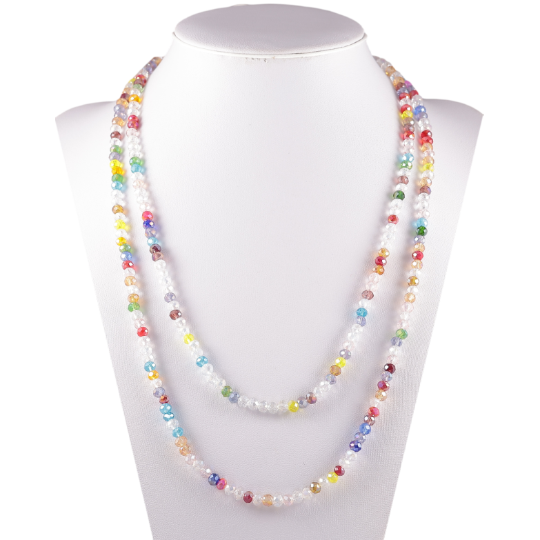 Намисто на гумці скло «Нитка різнокольорових намистин» довжина 1м х 4мм фото №5 Намисто на гумці скло «Нитка різнокольорових намистин» довжина 1м х 4мм фото №5