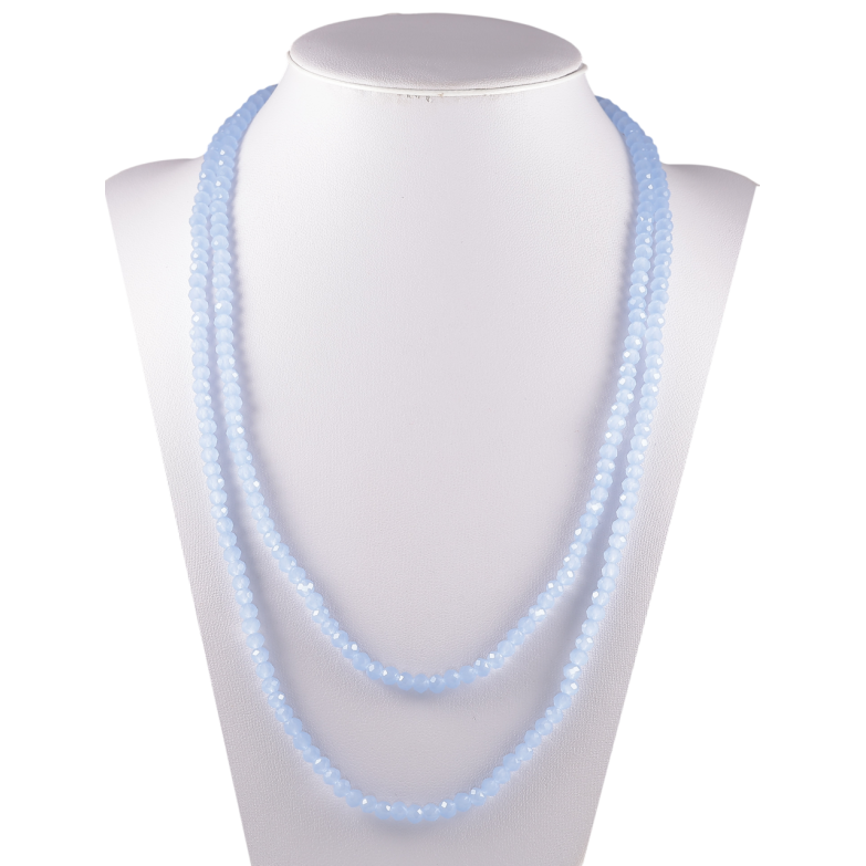 Намисто на гумці скло «Нитка блакитних намистин» довжина 1м х 4мм фото №9 Намисто на гумці скло «Нитка блакитних намистин» довжина 1м х 4мм фото №9