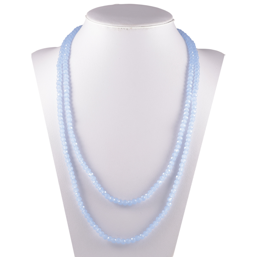 Намисто на гумці скло «Нитка блакитних намистин» довжина 1м х 4мм фото №1 Намисто на гумці скло «Нитка блакитних намистин» довжина 1м х 4мм фото №1