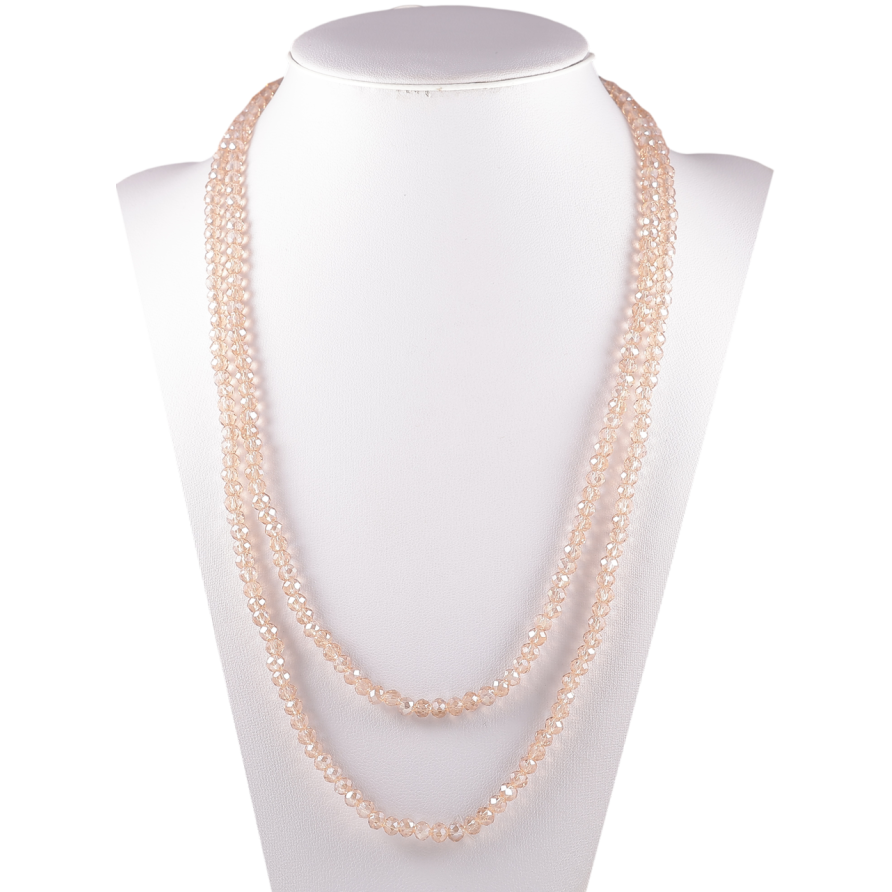 Намисто на гумці скло «Нитка бежевих намистин» довжина 1м х 4мм фото №1