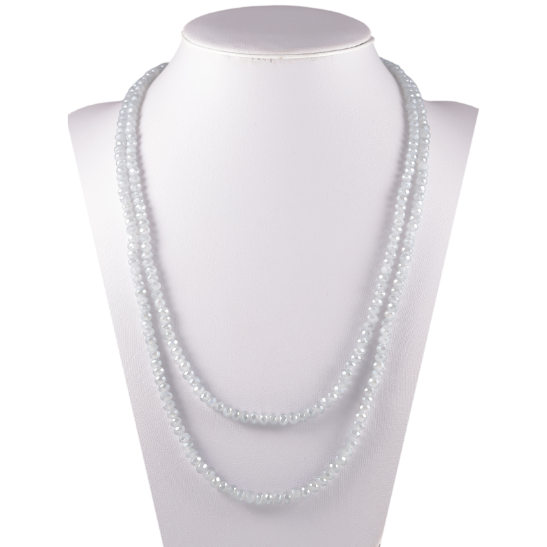 Ожерелье на резинке стекло Нить серых бусин длина 1м х 4мм фото №2 Ожерелье на резинке стекло Нить серых бусин длина 1м х 4мм фото №2