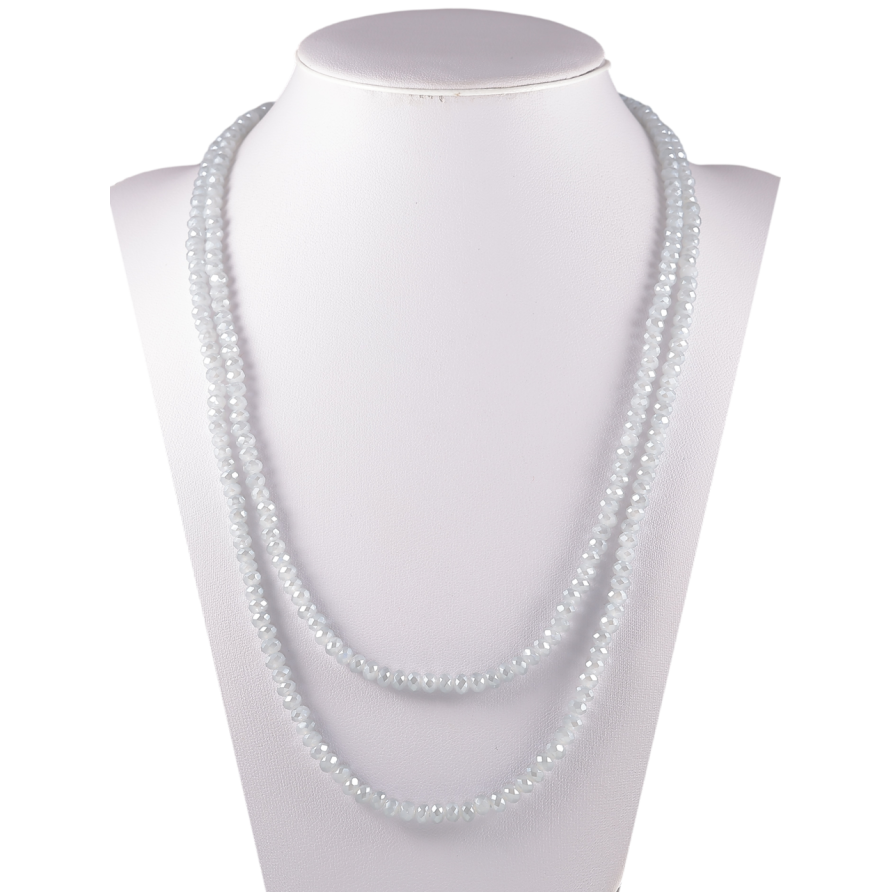 Ожерелье на резинке стекло Нить серых бусин длина 1м х 4мм фото №1 Ожерелье на резинке стекло Нить серых бусин длина 1м х 4мм фото №1