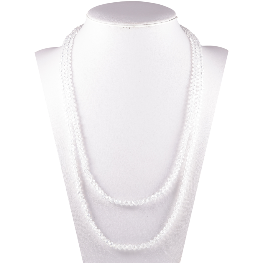 Ожерелье на резинке стекло Нить прозрачных бусин длина 1м х 4мм фото №1 Ожерелье на резинке стекло Нить прозрачных бусин длина 1м х 4мм фото №1