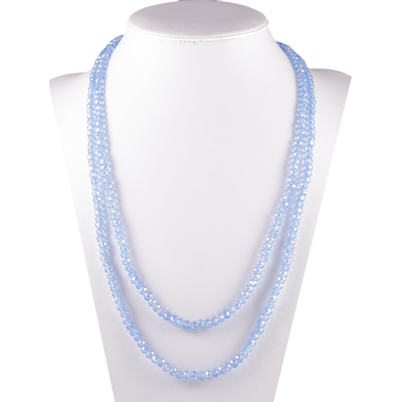 Ожерелье на резинке стекло Нить голубых бусин длина 1м х 4мм фото №1 Ожерелье на резинке стекло Нить голубых бусин длина 1м х 4мм фото №1