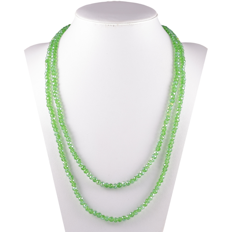 Намисто на гумці скло «Нитка зелених намистин» довжина 1м х 4мм фото №1 Намисто на гумці скло «Нитка зелених намистин» довжина 1м х 4мм фото №1