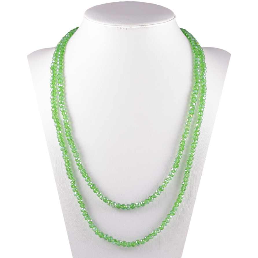 Намисто на гумці скло «Нитка зелених намистин» довжина 1м х 4мм фото №1 Намисто на гумці скло «Нитка зелених намистин» довжина 1м х 4мм фото №1