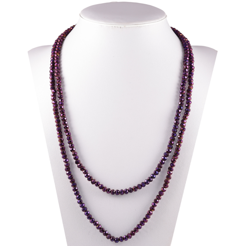 Намисто на гумці скло «Нитка марсалових намистин» довжина 1м х 4мм фото №1