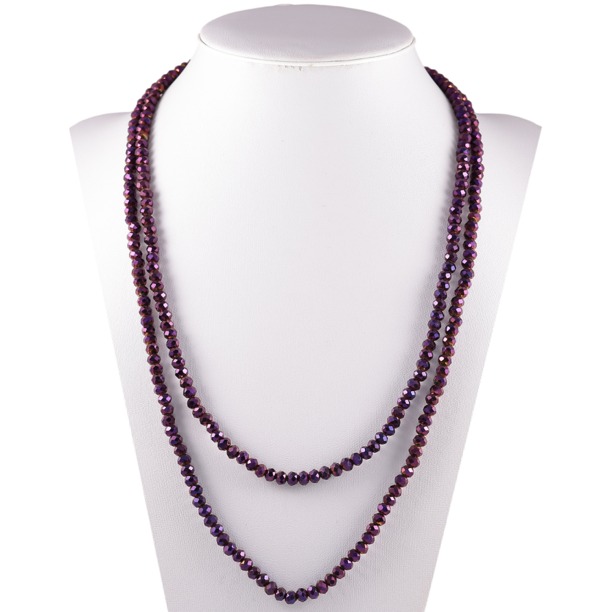 Ожерелье на резинке стекло Нить марсаловых бусин длина 1м х 4мм фото №1