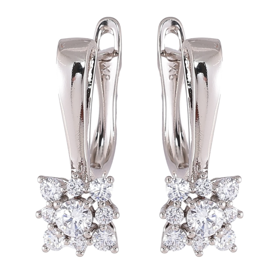 Сережки Xuping Родій англійський замок «Кришталеві квіточки» фото №1