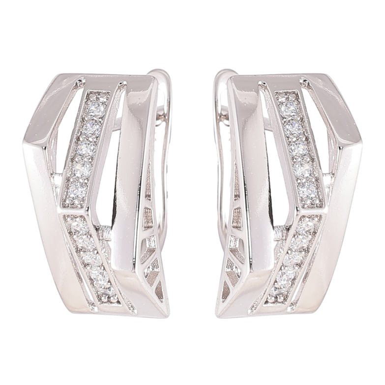 Сережки Xuping Родій англійський замок «Візерунок з цирконієм» фото №1