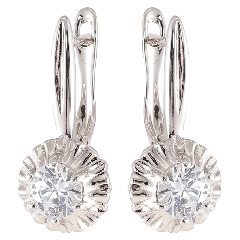 Серьги Xuping Родий английский замок Декоративные цветочки с фианитами фото №9