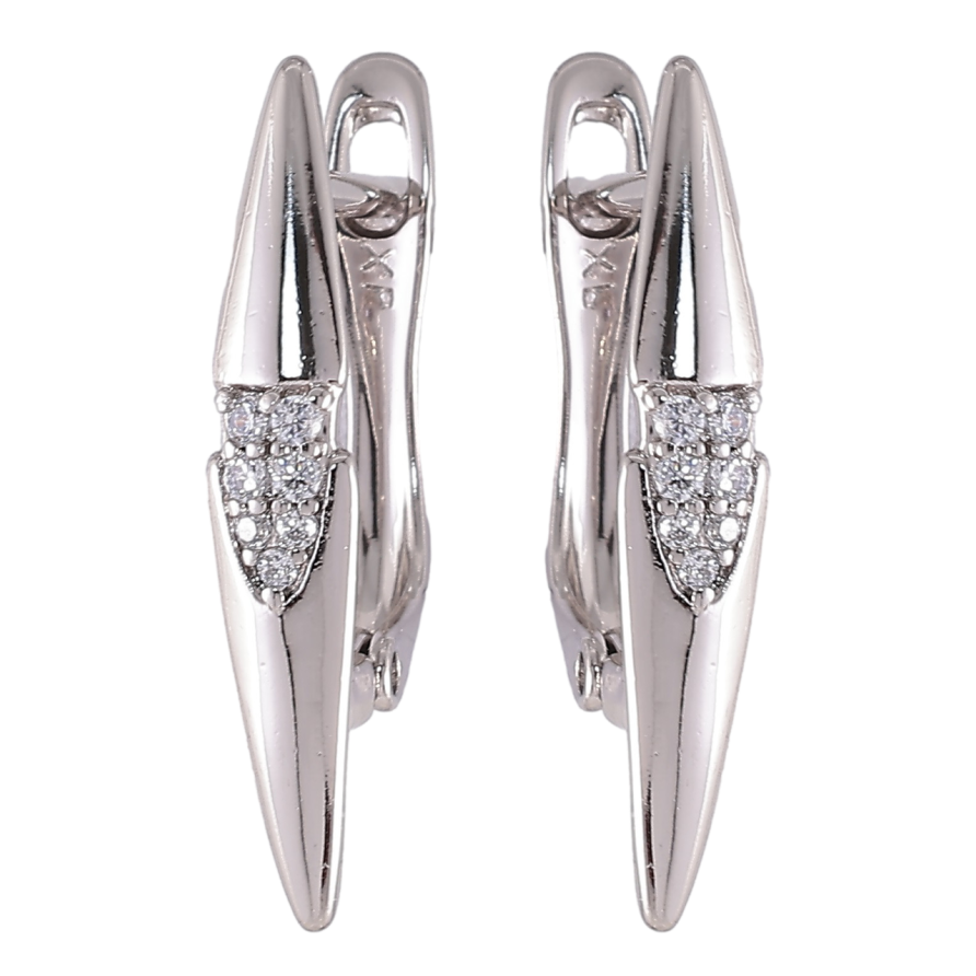 Серьги Xuping Родий английский замок Стрелы с цирконием фото №1