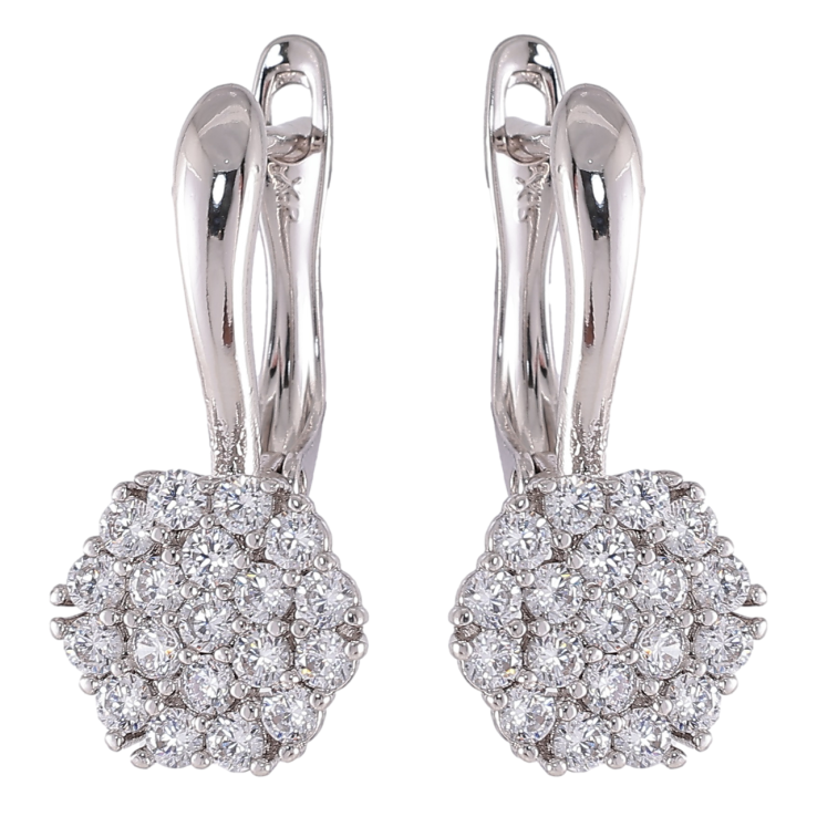 Серьги Xuping Родий английский замок Инкрустация цирконием фото №18