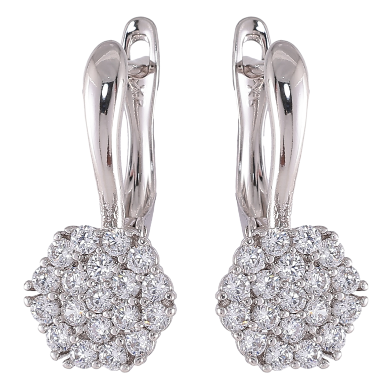 Серьги Xuping Родий английский замок Инкрустация цирконием фото №1