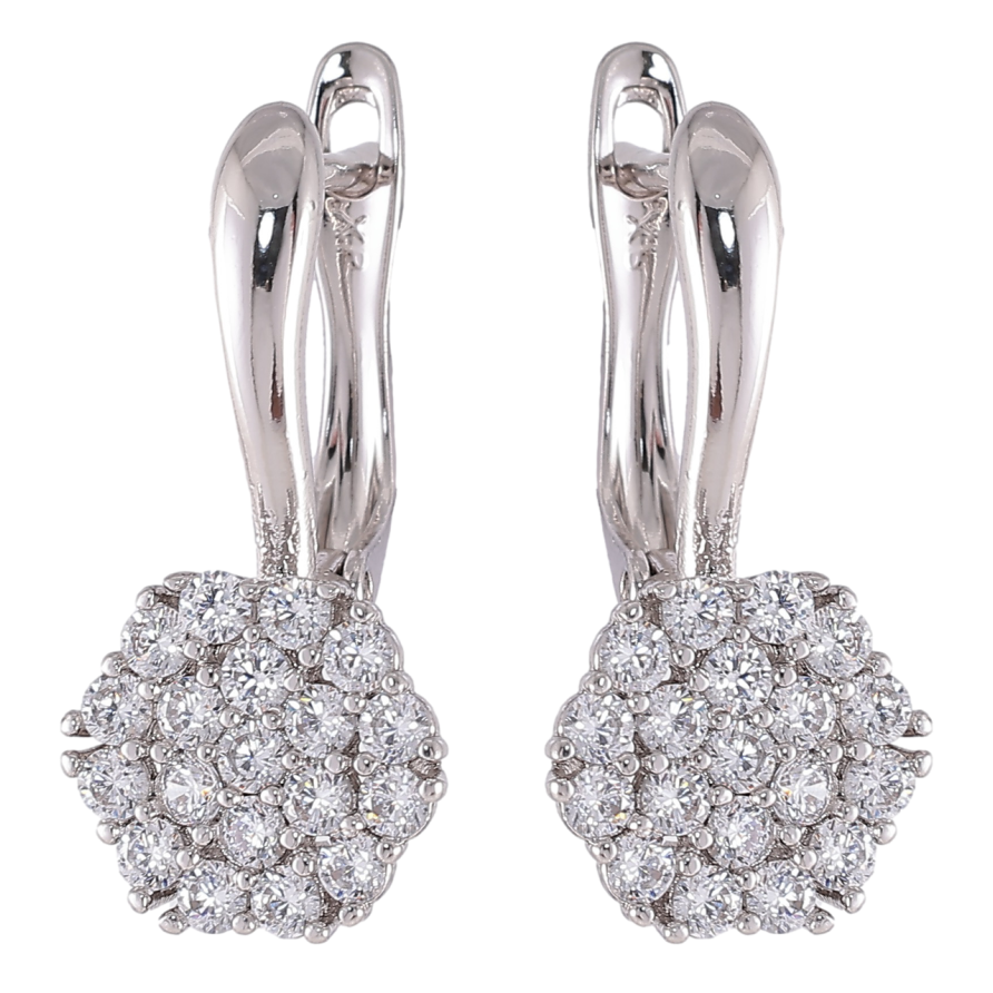 Серьги Xuping Родий английский замок Инкрустация цирконием фото №1