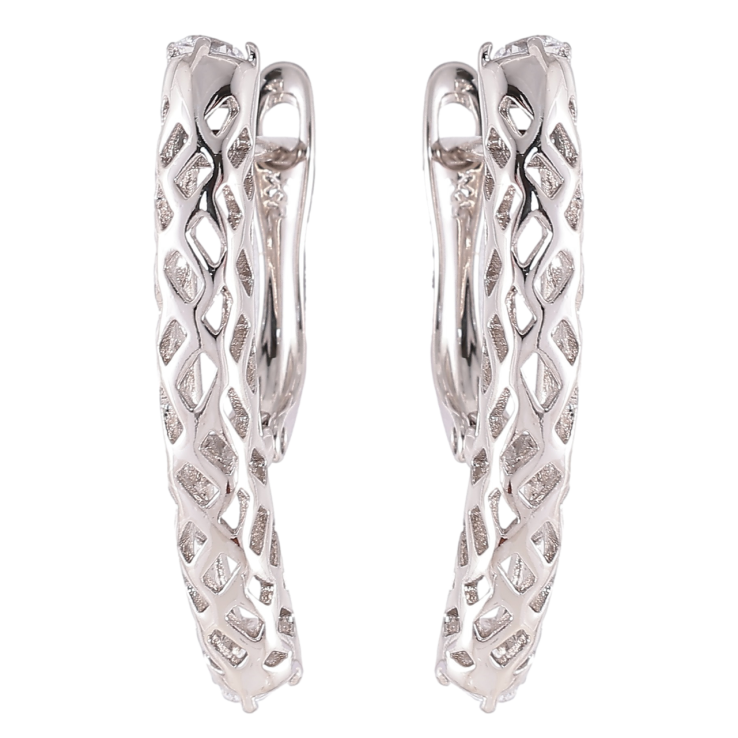 Серьги Xuping Родий английский замок Резной узор фото №23