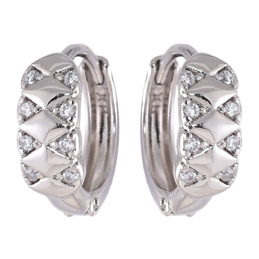 Серьги Xuping Родий колечки Узор цирконием фото №1