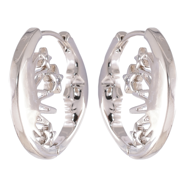 Серьги Xuping Родий колечки Луна со звездами фото №19