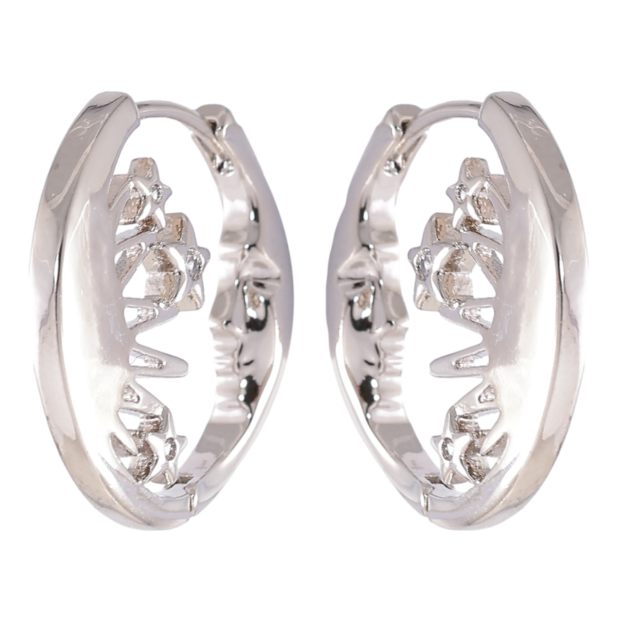 Серьги Xuping Родий колечки Луна со звездами фото №1