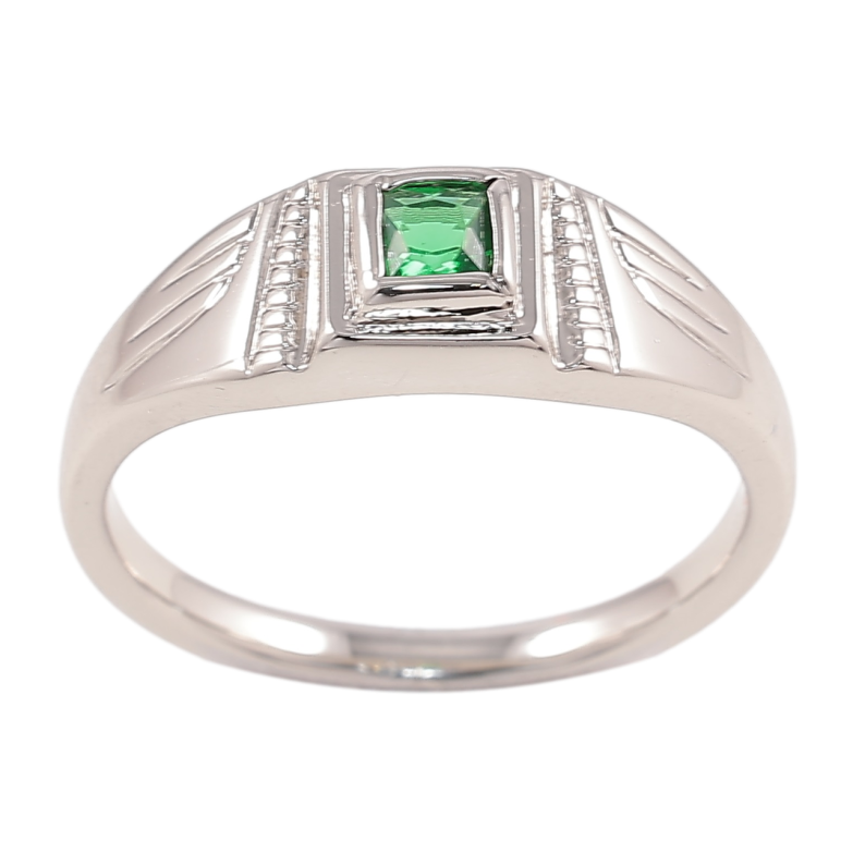 Каблучка Xuping Родій «Вставка зелений фіаніт» фото №5