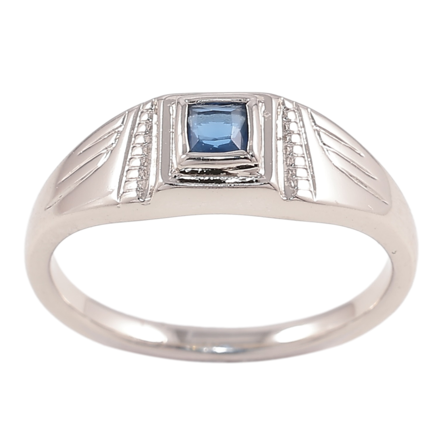 Каблучка Xuping Родій «Вставка синій фіаніт» фото №1