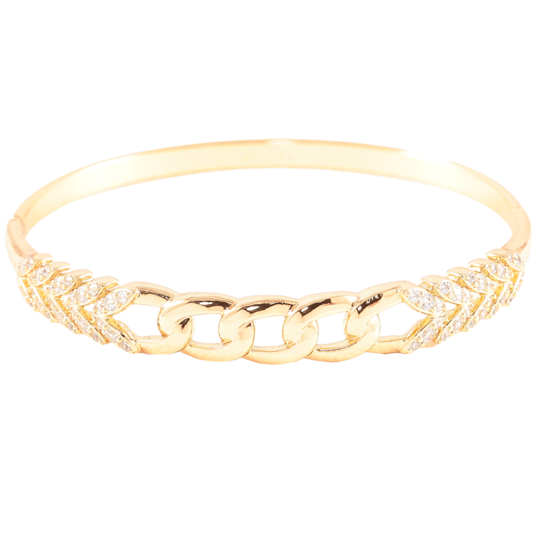 Браслет Xuping Позолота 18K Узор цепочка с инкрустацией цирконием ø 6см фото №1