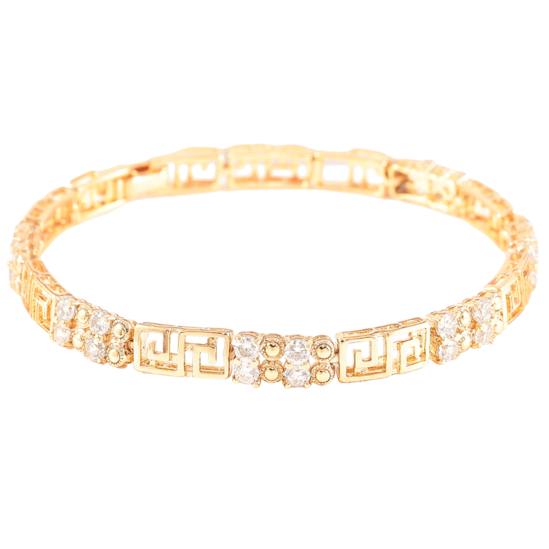 Браслет Xuping Позолота 18K «Різьблений візерунок з цирконієм» довжина 19см х 6мм фото №1