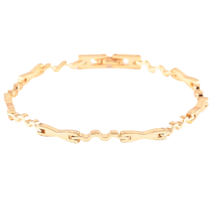 Браслет Xuping Позолота 18K «Фігурні ланки» довжина 19.5см х 3мм фото №1