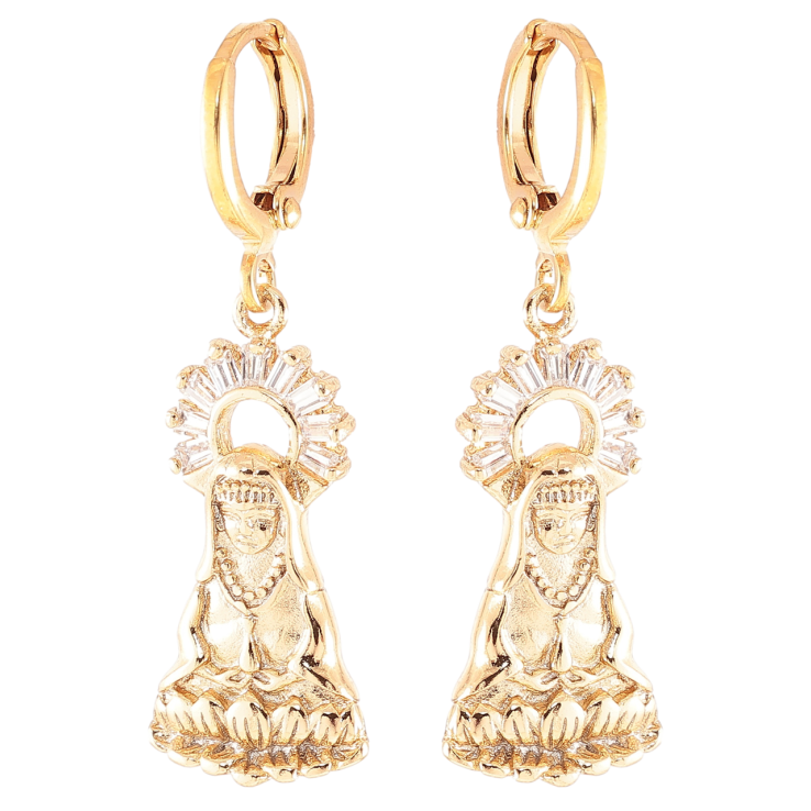 Серьги Xuping Позолота 18K подвески на колечках Декоративные подвески с цирконием фото №5