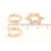 Серьги Xuping Позолота 18K подвески на колечках Ассиметричные, звезда с цирконием 2 в 1 фото №3