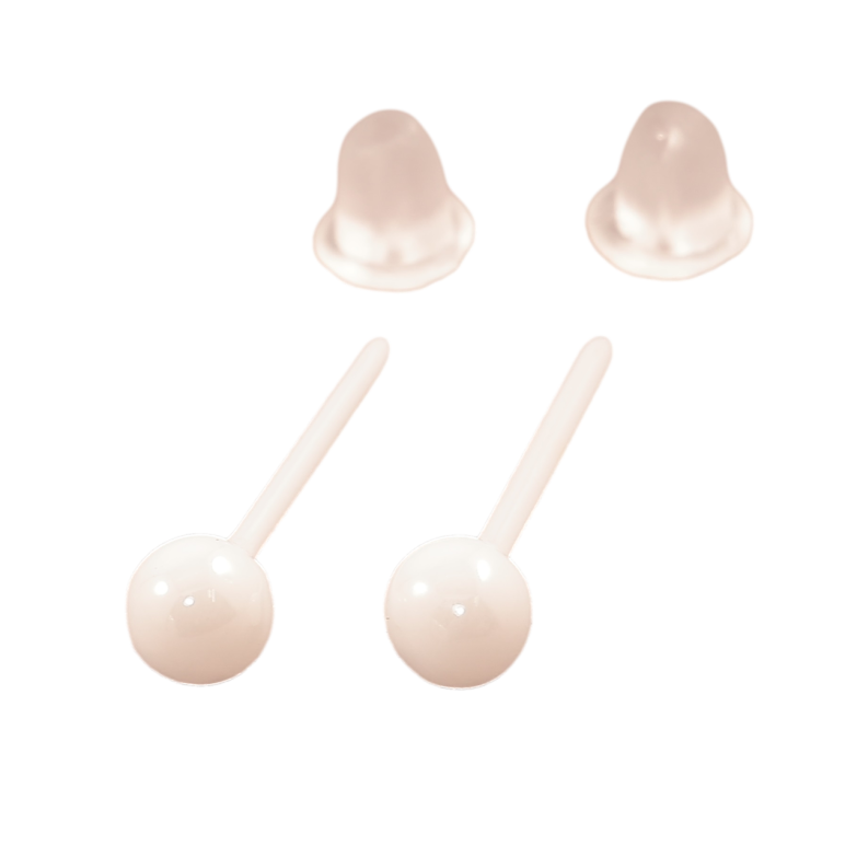 Серьги Xuping TTM Stainless Steel керамика пусеты Белые шарики ø 3.8мм фото №1