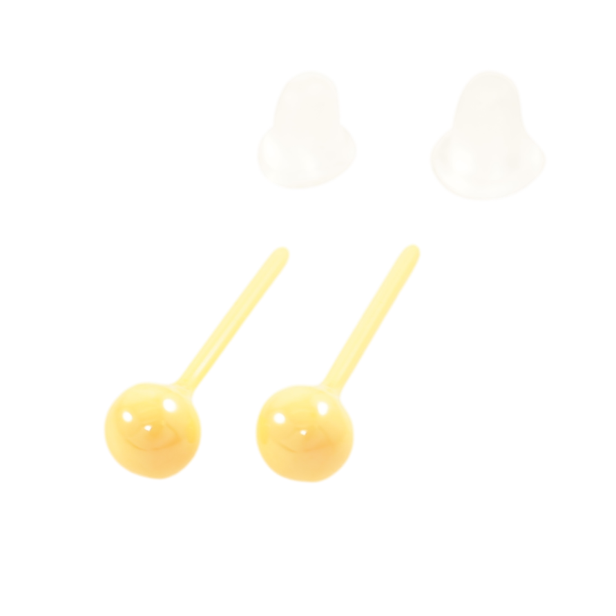 Сережки Xuping TTM Stainless Steel кераміка пусети «Жовті кульки» ø 3.8мм фото №1