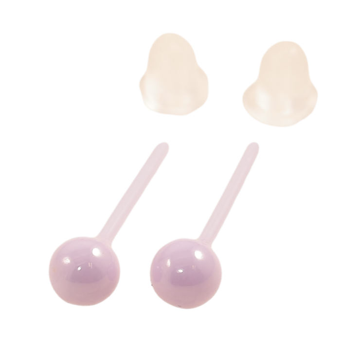 Сережки Xuping TTM Stainless Steel кераміка пусети «Бузкові кульки» ø 3.8мм фото №5 Сережки Xuping TTM Stainless Steel кераміка пусети «Бузкові кульки» ø 3.8мм фото №5