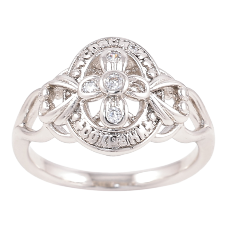 Каблучка Xuping Родій Напис «Спаси і Збережи» з декоративним візерунком» фото №15