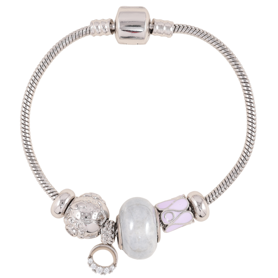 Браслет Xuping Родій У стилі Pandora Ювелірний шнур з намистинами довжина 18см х 3мм фото №1