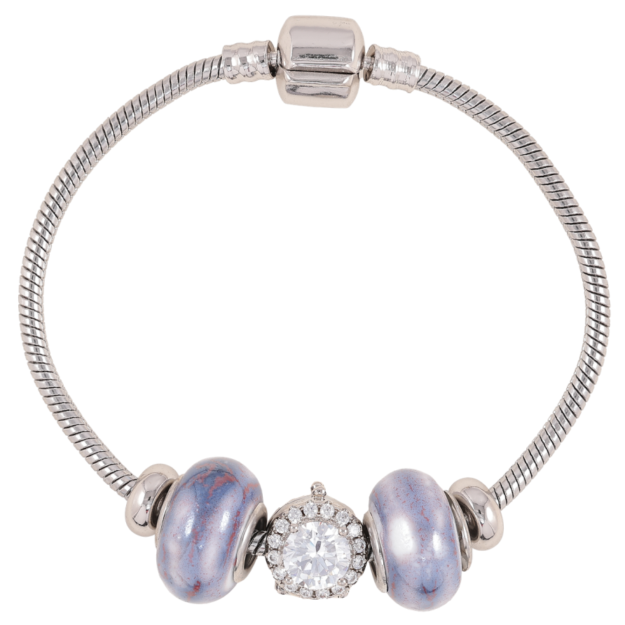 Браслет Xuping Родій У стилі Pandora Ювелірний шнур з намистинами довжина 18см х 3мм фото №1