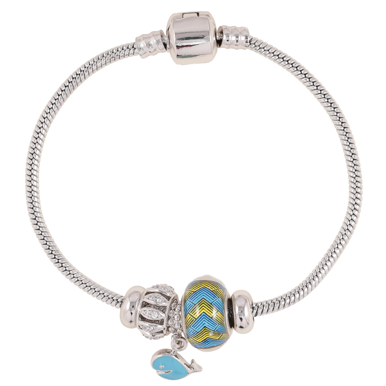 Браслет Xuping Родій У стилі Pandora Ювелірний шнур з намистинами довжина 18см х 3мм фото №10