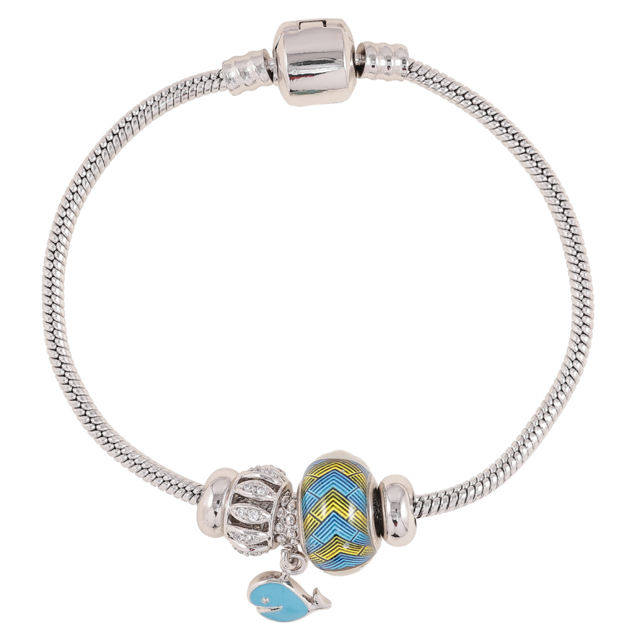 Браслет Xuping Родій У стилі Pandora Ювелірний шнур з намистинами довжина 18см х 3мм фото №1