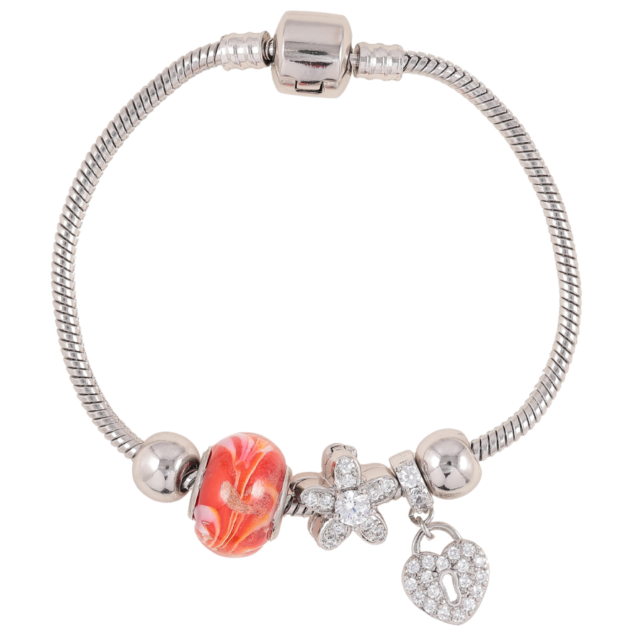 Браслет Xuping Родій У стилі Pandora Ювелірний шнур з намистинами довжина 18см х 3мм фото №1