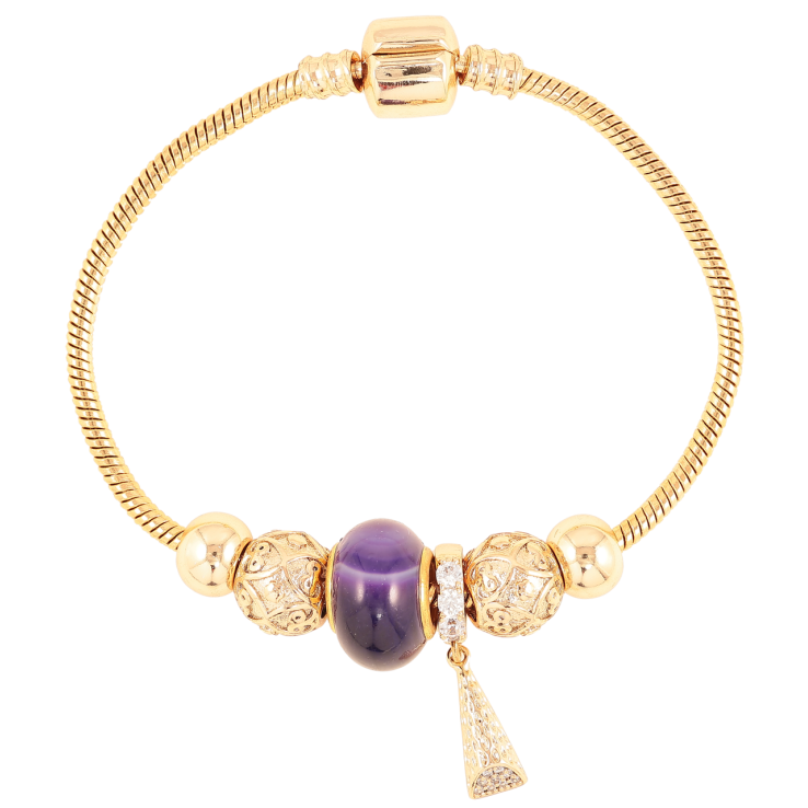 Браслет Xuping Позолота 18K У стилі Pandora Ювелірний шнур з намистинами довжина 18см х 3мм фото №10