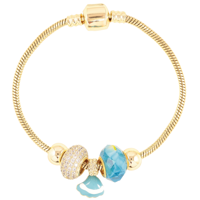 Браслет Xuping Позолота 14K У стилі Pandora Ювелірний шнур з намистинами довжина 18см х 3мм фото №9