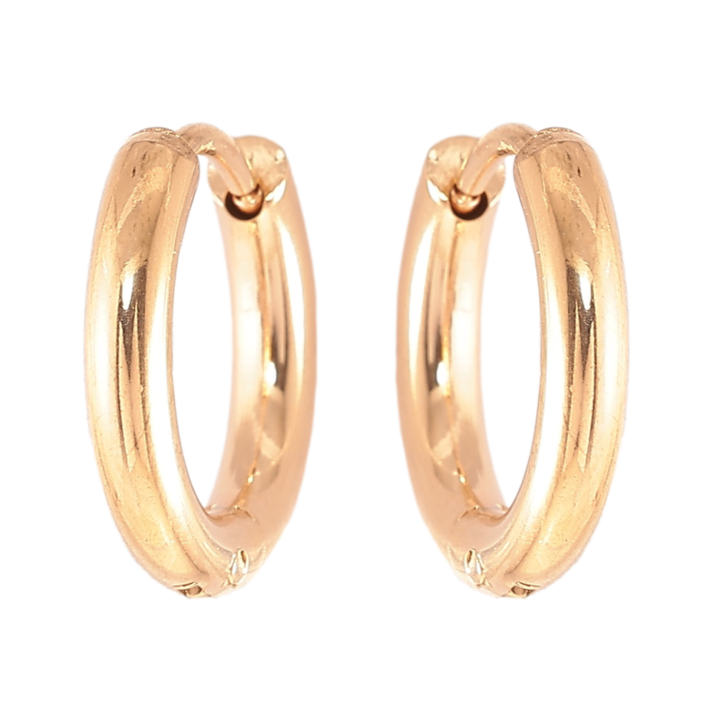 Сережки Xuping TTM Stainless Steel колір 18K колечка «Класика, шир. 2.5мм» ø 15мм фото №1