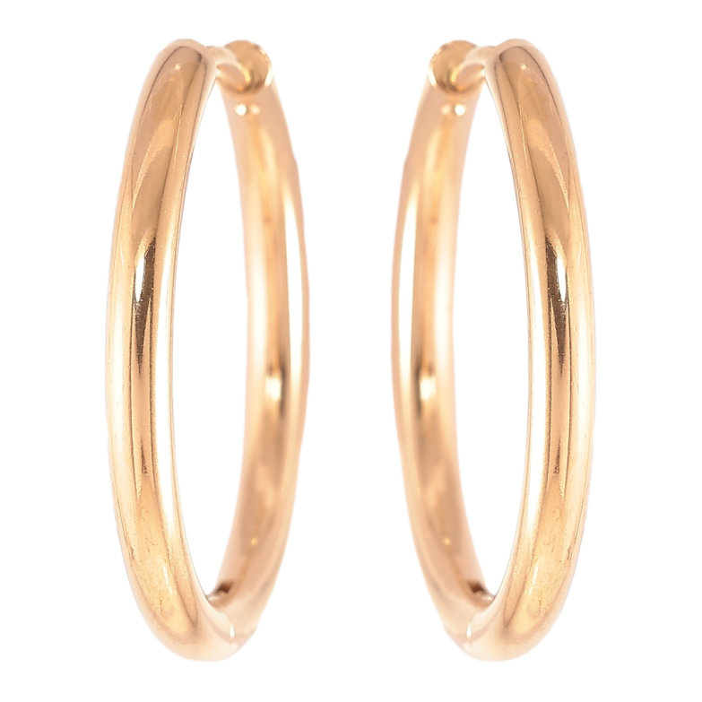 Сережки Xuping TTM Stainless Steel колір 18K колечка «Класика, шир. 2.4мм ø 25мм фото №5