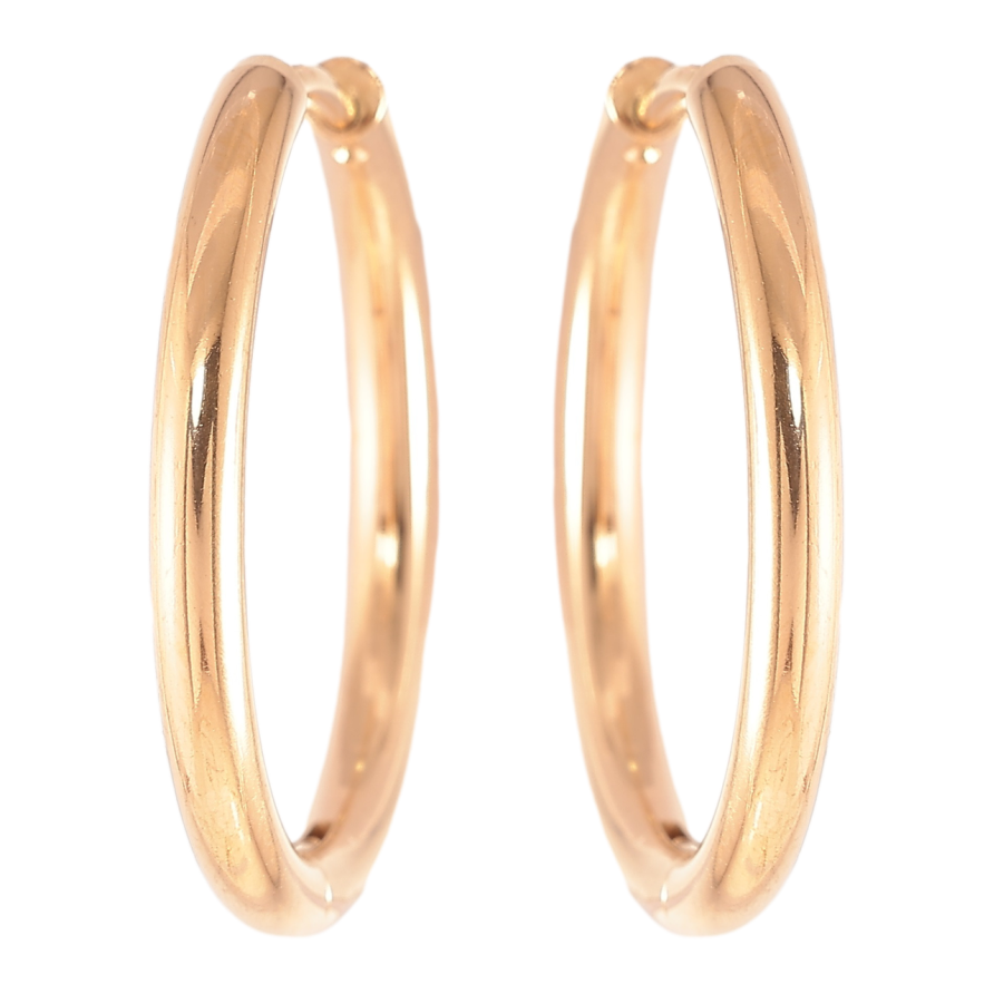 Серьги Xuping TTM Stainless Steel цвет 18K колечки Классика, шир. 2.4мм ø 25мм фото №1