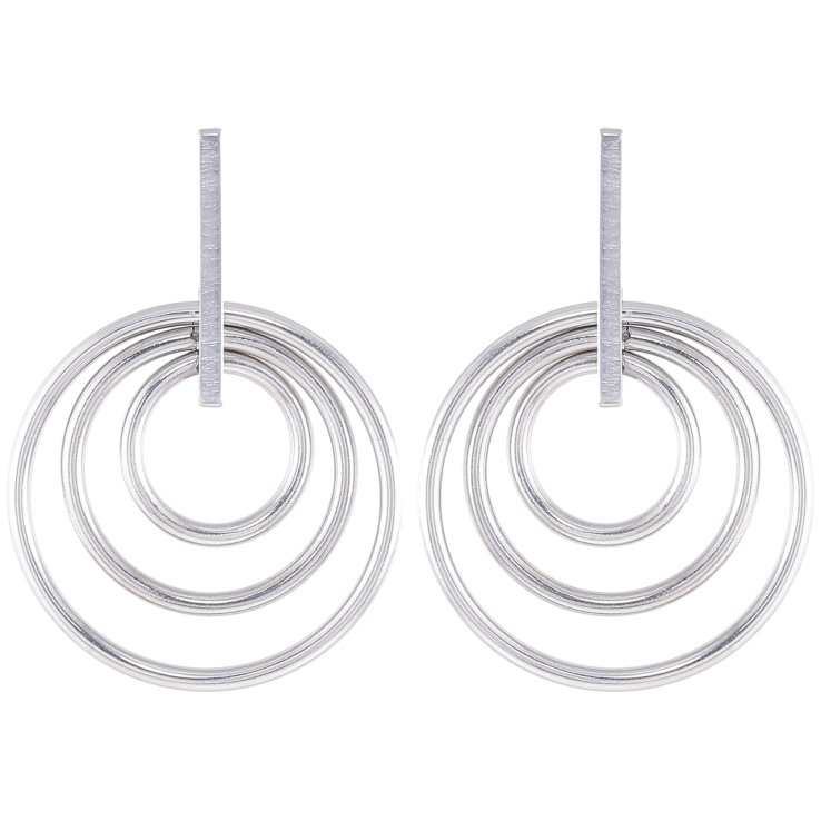 Серьги Xuping TTM Stainless Steel цвет Родий пусеты Кольца фото №17