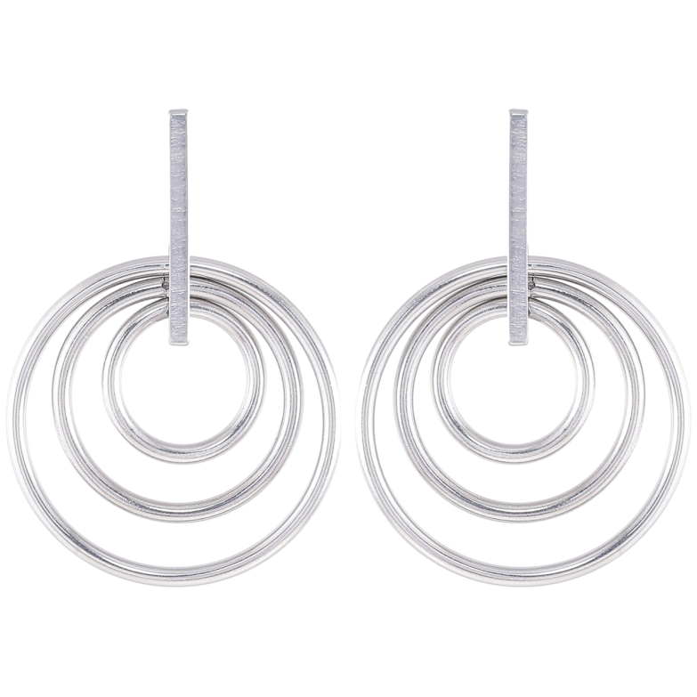 Серьги Xuping TTM Stainless Steel цвет Родий пусеты Кольца фото №1