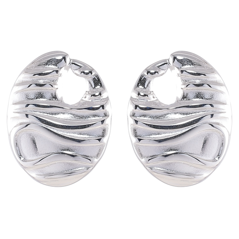 Сережки Xuping TTM Stainless Steel колір Родій пусети «Декоративний візерунок» фото №6